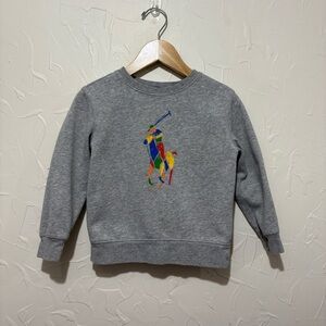 Polo Ralph Lauren grey jockey graphic print crewneck sweatshirt (4/4T)